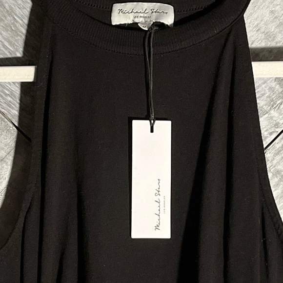 Michael Stars NWT Halter Midi Black dress soft cotton jersey stretch. - Picture 12 of 13